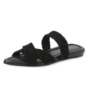 - $380 RAG & BONE Lewis Pointed Toe Slide Sandal Black BRAIDED leather S…